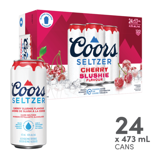 COORS SELTZER SLUSHIE CHERRY 24 X Can 473 ml 