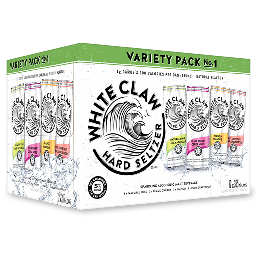 WHITE CLAW HARD SELTZER VARIETY PACK 12 X Can 355 ml 