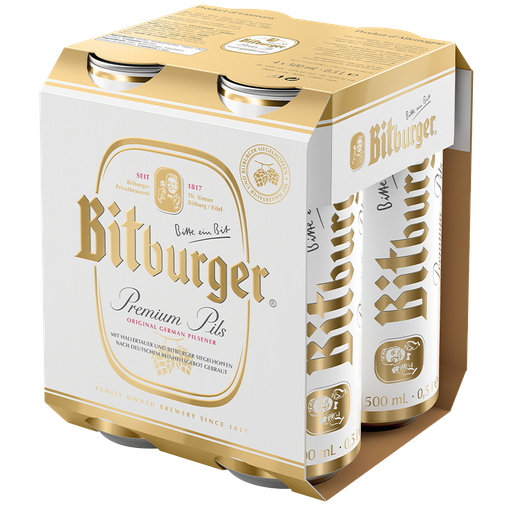 BITBURGER 4 X Can 500 ml 