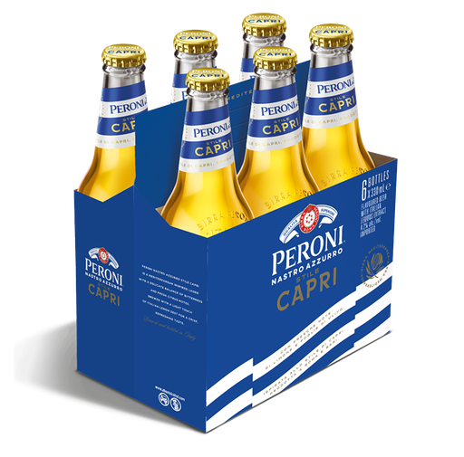 PERONI NASTRO AZZURRO STILE CAPRI 6 X Bottle 330 ml 