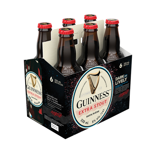 GUINNESS EXTRA STOUT 6 X Bottle 330 ml 